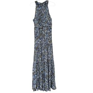Veronica Beard Florencia Floral Maxi Dress Blue Multi Size 16